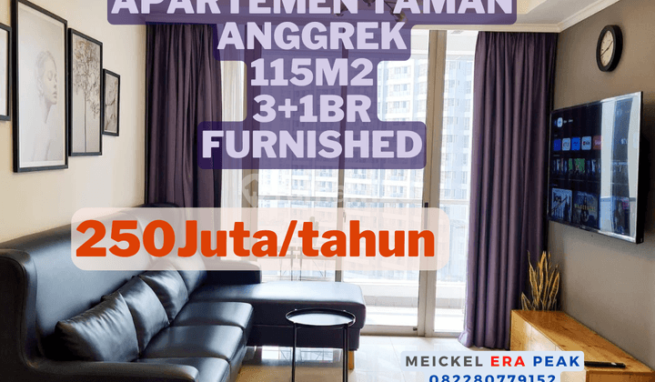 Best Price Disewa Apartemen Taman Anggrek, 115m2, 3+1BR, Furnished 1