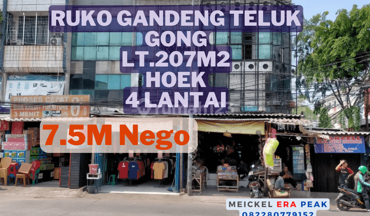 Lokasi Startegis Dijual Ruko Gandeng Teluk Gong, Lt.207m2, Hoek, 4 Lantai 1