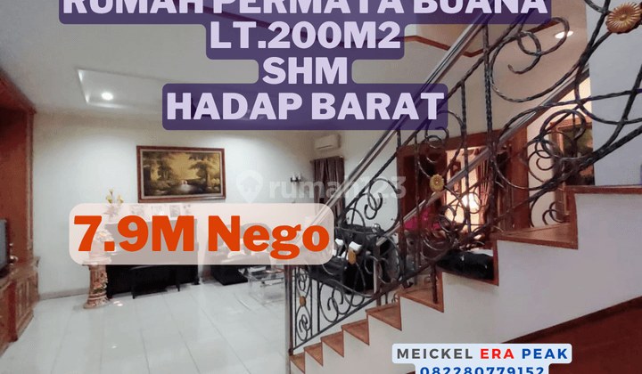 Bisa Kpr Dijual Rumah Permata Buana, Lt.200m2, SHM 1