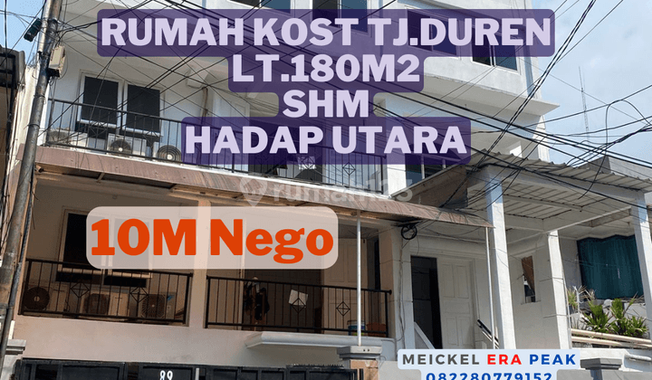 Lokasi Strategis Dijual Rumah Kost Tj.duren, Lt.180m2, Shm, Hadap Utara 1