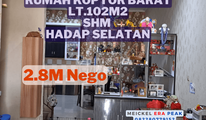 Bisa Kpr Dijual Rumah Kopyor Barat, Lt.102m2, Shm, Hadap Selatan 1