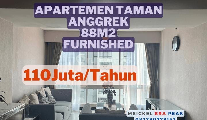 Lokasi Strategis Disewa Apartemen Taman Anggrek, 88m2, 3Br, Furnished 1