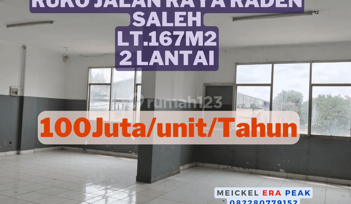 Lokasi Startegis Dijual Ruko Jalan Raya Raden Saleh, Lt.167m2, 2 Lantai 1