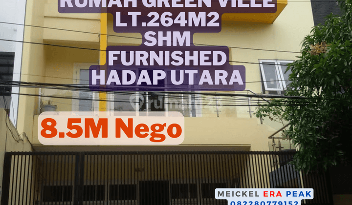 Best Price Dijual Rumah Green Ville, Lt.264m2, Shm, Furnished 1