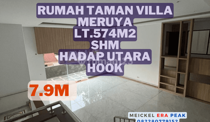 Harus Terjual Dijual Rumah Taman Villa Meruya, Lt.374m2, Shm, Hadap Utara, Hook 1