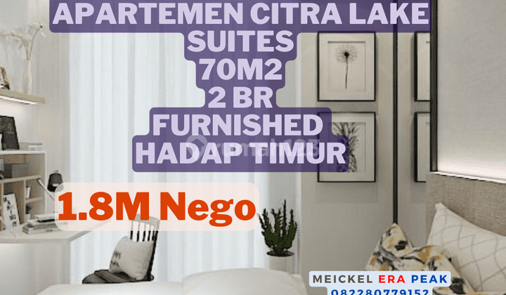 Harus Terjual Dijual Apartemen Citra Lake, 70m2, 2BR, Furnished 1