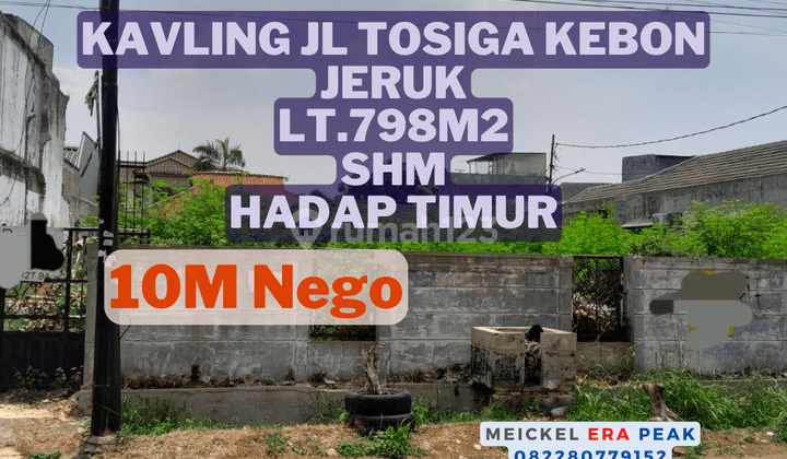 Lokasi Startegis Dijual Kavling Jalan Tosiga Kebon Jeruk, Lt.738m2, Shm, Hadap Timur 1