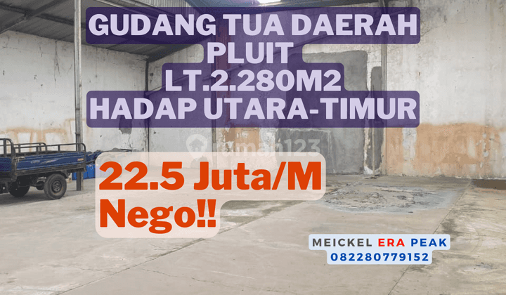 Lokasi Startegis Dijual Gudang Di Pluit, Lt. 2.280m2, Hadap Utara Timur 1