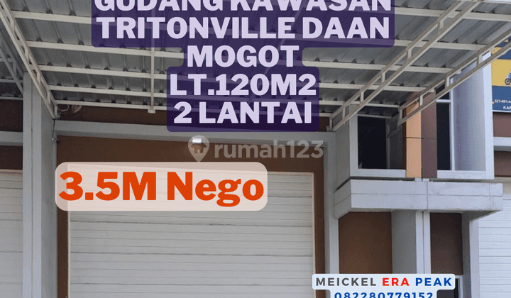 Lokasi Strategis Dijual Gudang di Tritonville, Lt.120m2, 2 Lantai 1