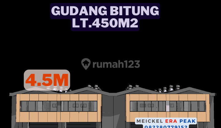 Lokasi Startegis Dijual Gudang di Bitung, Lt.450m2 1