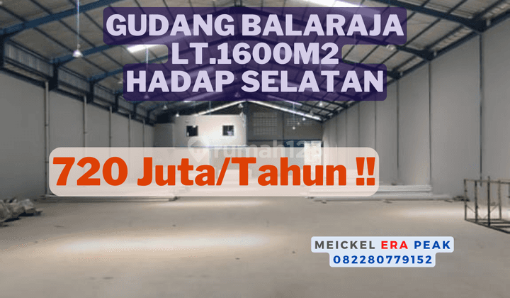 Lokasi Startegis! DISEWA Gudang di Balaraja, Lt.1600m2, Hadap Selatan 1