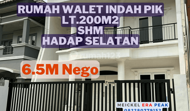 Bisa Kpr Dijual Rumah Walet Indah Pik, Lt.200m2, Shm,hadap Selatan, 1