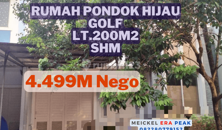 Bisa Kpr Dijual Rumah Pondok Hijau Golf, Lt.200m2, SHM 1