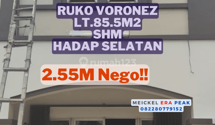 Bisa Kpr Dijual Ruko Voronez, Lt.85m5, Shm, Hadap Selatan 1