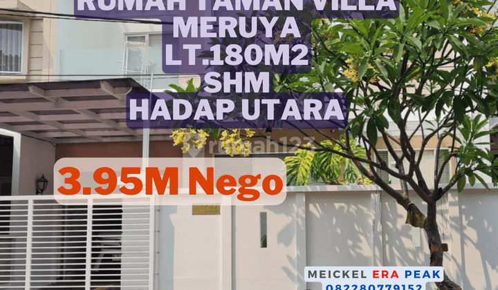 Bisa Kpr Dijual Rumah Taman Villa Meruya, Lt.180m2, Shm, Hadap Utara 1