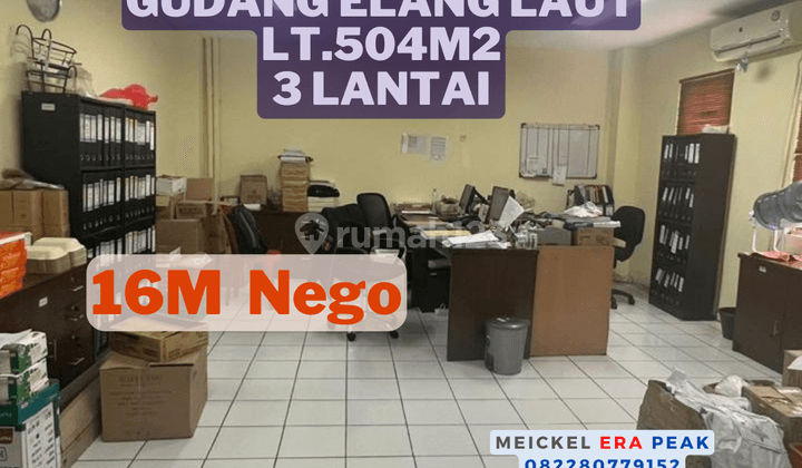 Lokasi Startegis Dijual Gudang Elang Laut, Lt.504m2, 3 Lantai 1