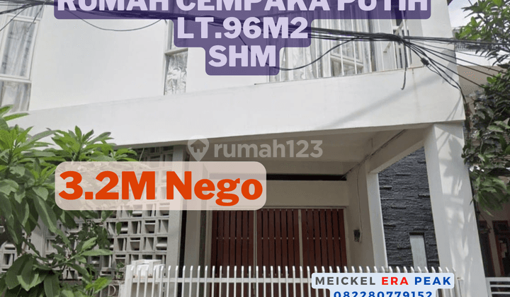 Bisa Kpr Dijual Cempaka Putih Timur, Lt.96m2, SHM 1