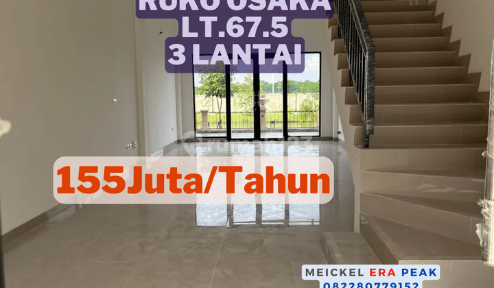 Lokasi Strategis Disewa Ruko Osaka, Lt.67.5m2, 3 Lantai 1