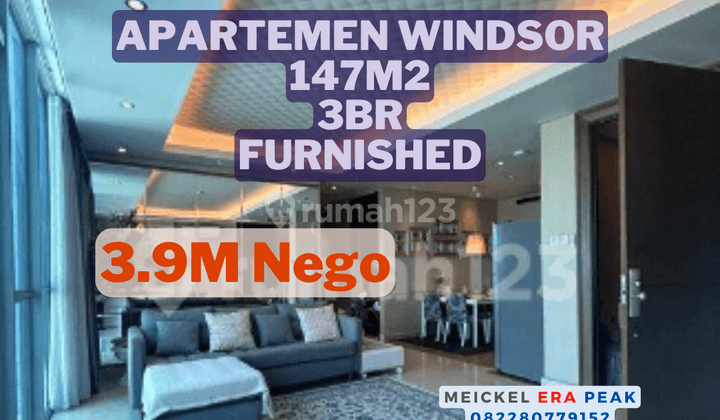 Lokasi Strategis Dijual Apartemen Windsor, Lt.147m2, Furnished 1