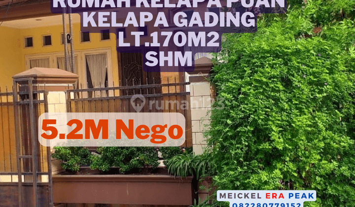 Bisa Kpr Dijual Rumah Kelapa Puan Kelapa Gading, Lt.170m2, Shm, Hadap Utara 1