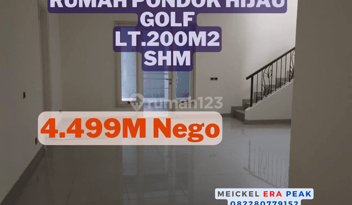 Bisa Kpr Dijual Rumah Pondok Hijau Golf, Lt.200m2, SHM 1