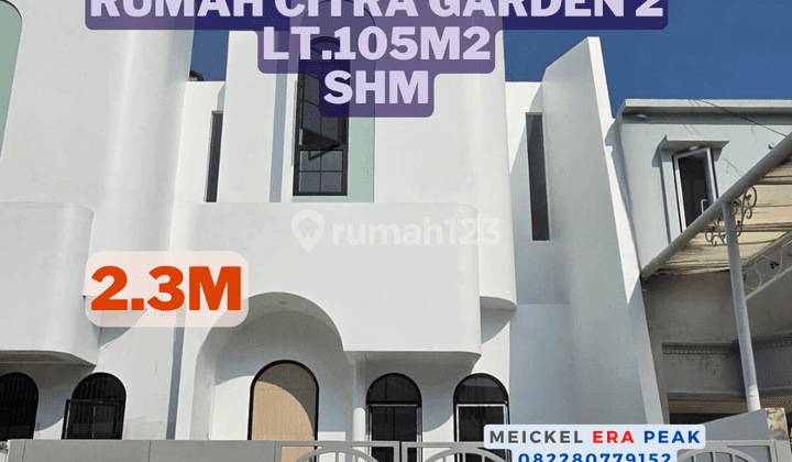 Bisa Kpr Dijual Rumah Citra Garden 2, Lt.105m2, Shm, Hoek 1