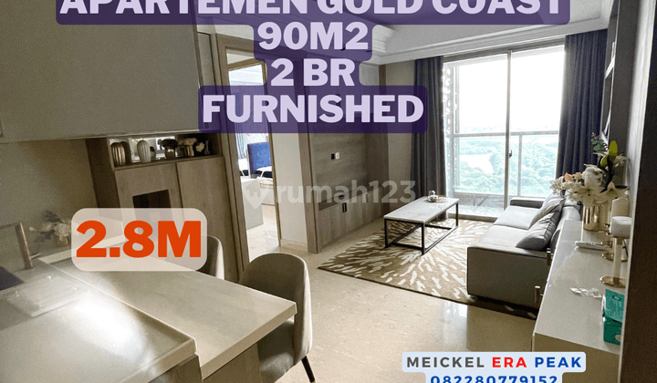 Best Price Dijualin Apartemen Gold Coast, 90m2, Furnished, Hook 1