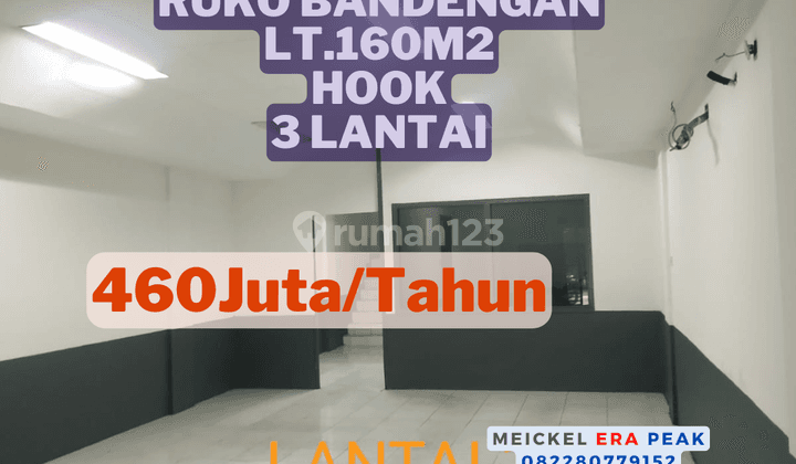 Lokasi Startegis Disewa Ruko Gandeng di Bandengan, Lt.160m2, Hook, 3 Lantai 1