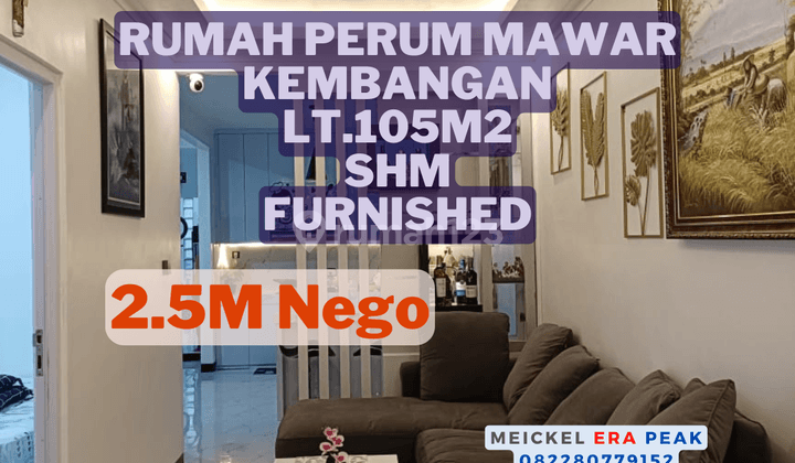 Bisa Kpr Dijual Rumah Perumahan Mawar Joglo, Lt.105m2, Shm, Furnished 1