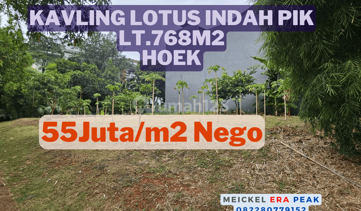 Harus Tejual Dijual Kavling Lotus Indah Pik, Lt. 768m2, Hadap Selatan Dan Barat 1