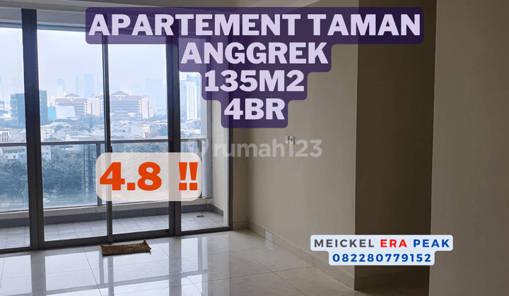 Lokasi Startegis! DIJUAL Apartemen Taman Anggrek, 135M2, 4BR 1