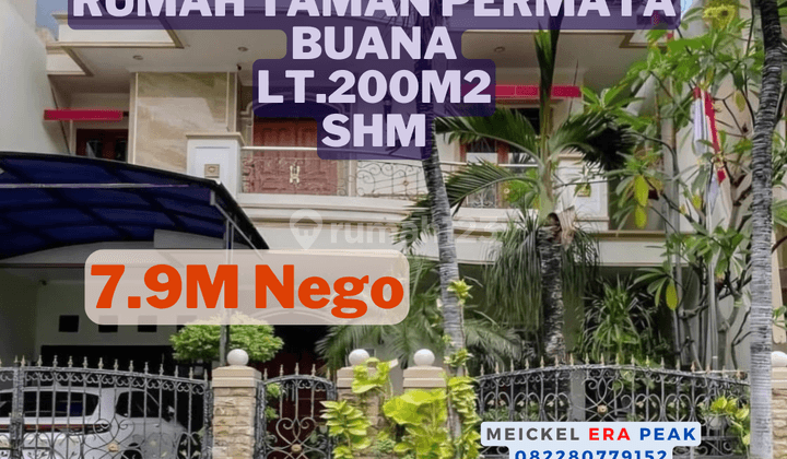 Best Price Dijual Rumah Taman Permata Buana, Lt.200m2, Shm, Hadap Barat 1