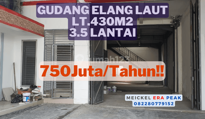 Lokasi Startegis Disewa Gudang Elang Laut. Lt, 430m2, 3.5 Lantai 1