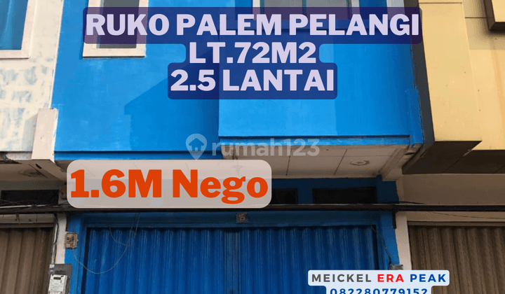 Best Price Dijual Ruko Palem Pelangi, Lt.72m2, 2.5 Lantai 1