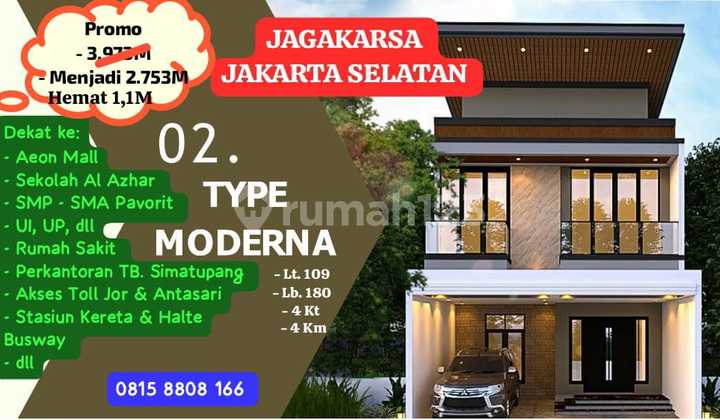 Dijual Rumah di Jagakarsa Jaksel Dekat Aeon Mall Jakarta Selatan
