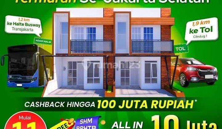 Town House Free Biaya2 Ready & on progres Full Bata Merah di Petukangan Pesanggrahan Jakarta selatan 1