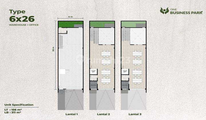 Gudang PIK2 One Business Park 6X26 (3 Lantai) 2