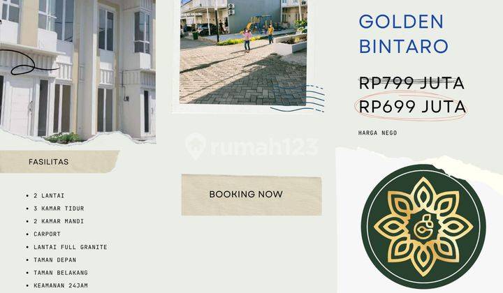 Diskonn Cluster Bangunan Baru 2lantai di Bintaro 1