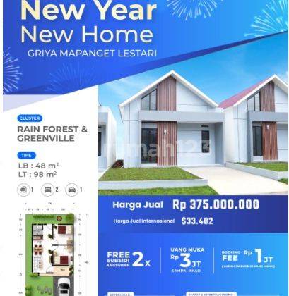 Griya Mapanget Lestari Hanya 275 Juta, Dp 2 Juta Sampai Akad 2