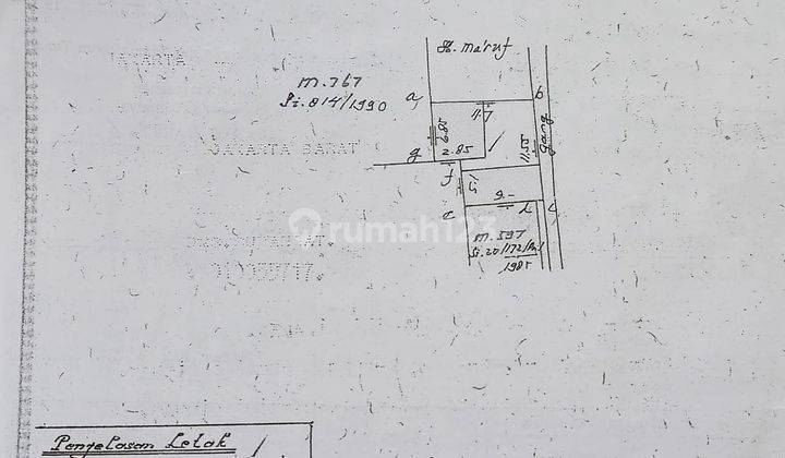 Dijual Tanah Meruya Ilir Raya No 8 Hitung Tanah Saja Hadap Selatan 9 X 38 M 2