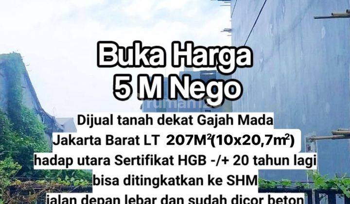 Dijual Tanah di Dekat Jalan Gajah Mada, Kebon Jeruk, Jakarta Barat 1