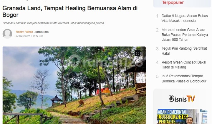 Investasi Tanah Kavling Dalam Area Wisata Bisa Bangun Permanen 14