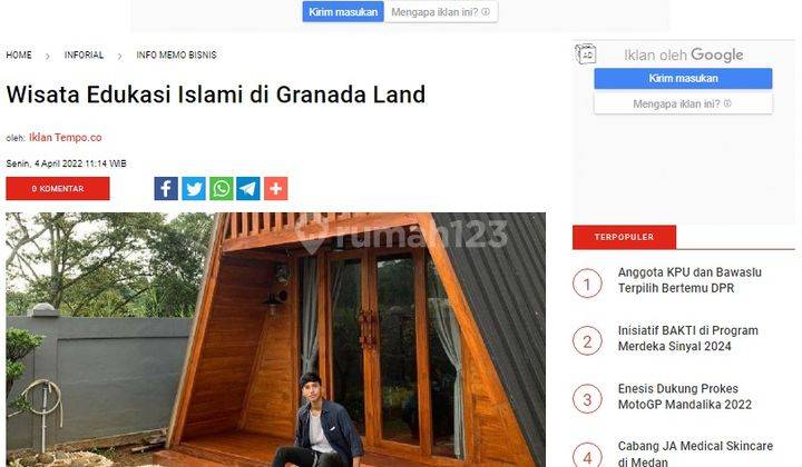 Tanah View Pegunungan Indah dalam Area Wisata 100 m² 4
