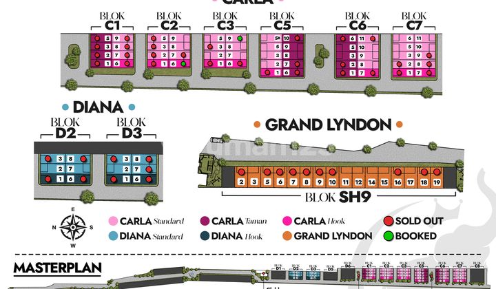 Rumah Baru Grand Carla 3kt 2 Master Bedroom Mewah Surabaya Barat. 2