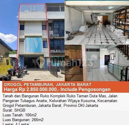 Ruko Angke Harga Murah Dibawah Pasaran Lokasi Strategis di Grogol 1