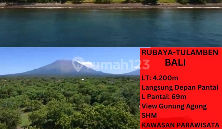 Dijual Tanah - Beach Front Viewlokasi: Rubaya - Tulamben; Baliluas Tanah: 4,200m Lebar Pantai: 69mshmzona Hijau - Ada Ijin Bangun Rumahcocok Untuk Bangun Villa / Cottage / Dive Centerhadap: Utaraakses Jalan Beton Suda Dibangundekat Dive Sites (usat Libert 2