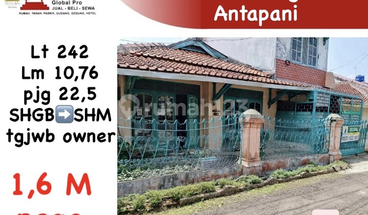 For Salerumah Hitung Tanahantapanilt 242lm 10,76pjg 22,5shgb➡️shmtgjwb Ownerhrg 1,6m 2