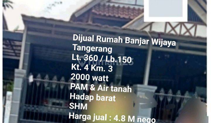 Dijual Rumah Di Banjar Wijaya Tangerang 1