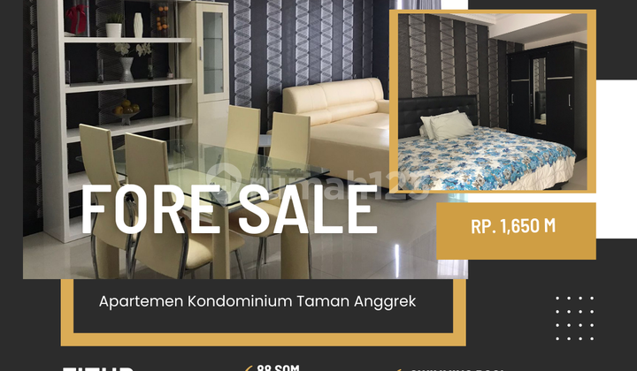 Jual Apartemen Kondominium Taman Anggrek 2BR furnish strategis dekat mall taman anggrek jakarta barat  2