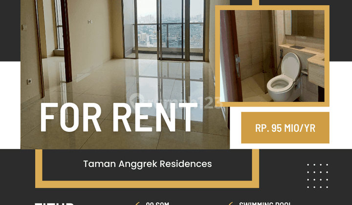 Disewakan Apartemen Taman Anggrek Residence 2br+ Unfurnish Murah 1